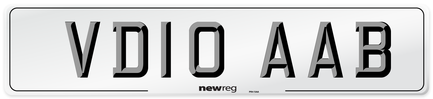 VD10 AAB Number Plate from New Reg